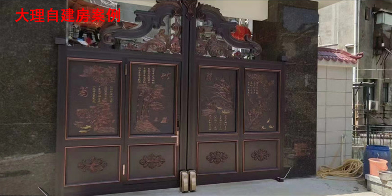 大理自建房双开大门开门机安装案例